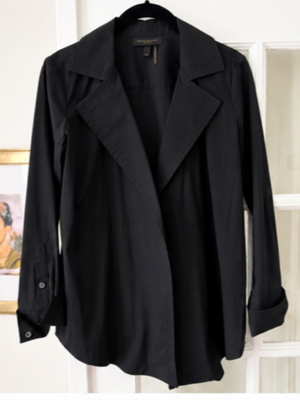 Donna Karan New York Black Draped Blazer Blouse Jacket XS